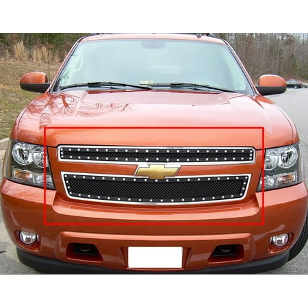 2007 2017 Chevy Avalanche Suburban 2007 2017 Chevy Avalanche Suburban Tahoe Not For Hybrid Stainless Steel Black Main Upper Wire Mesh Rivet Grille