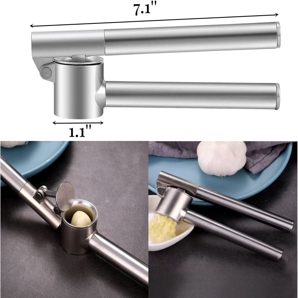 Dsseng Premium Garlic Press Mincer, Professional 304 Stainless Steel Garlic Crusher & Ginger Press - Heavy Duty, Sturdy, Easy Squeeze and Clean, Dishwasher Safe,Rust Proof