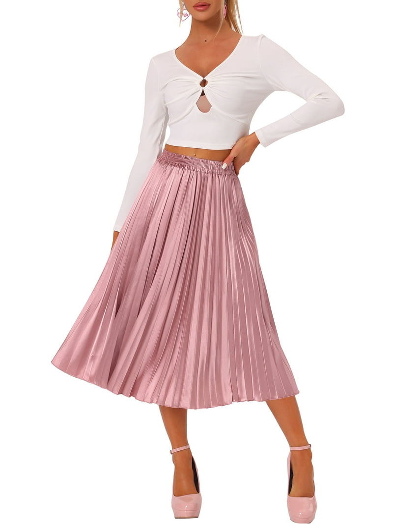 Pleated Maxi Skirt Metallic Pleated Skirt Pink Zara Pink Metallic