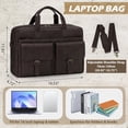 thumbnail image 2 of 16 Inch Leather Laptop Bag for Men Messenger Bag Work Computer Briefcase Vintage Satchel Shoulder Bag for Business Travel Office, 2 of 6