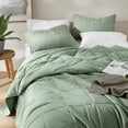 thumbnail image 3 of Regency Heights Lightweight Quilt Sets , 3 Piece Soft Bedding Sets, King Coverlet Set with Pillow Shams, Green, 3 of 7