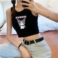 thumbnail image 3 of Sanrio Kuromi Suspensory dibujos animados japoneses Pure Desire Ins camiseta sin mangas de moda Y2K Spicy Girls sujetador corto personalizado con almohadillas para el pecho, 3 of 4