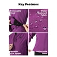 thumbnail image 3 of ORORO Women’s Heated Jacket with Battery, Heating Jacket with Removable Hood for Winter Outdoors (Purple,2XL), 3 of 8