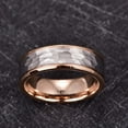 thumbnail image 5 of 8mm Rose Gold and Silver Wedding Ring Hammered Finish Tungsten Carbide Engagement Anniversary Band Rings, 5 of 6