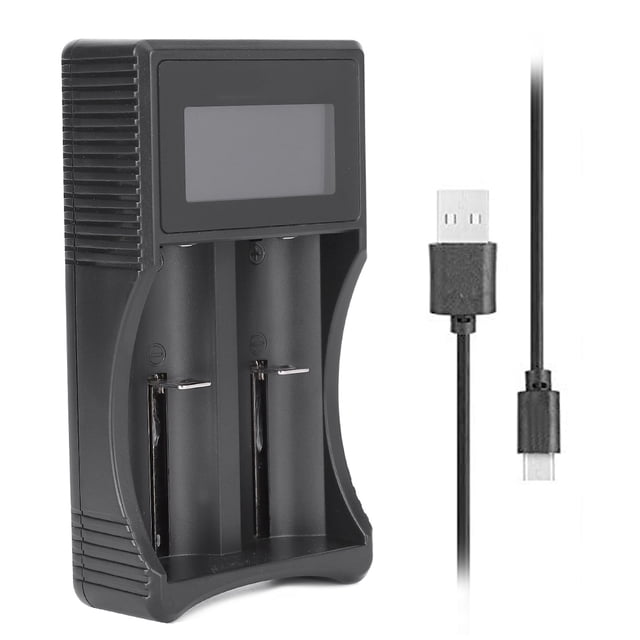 Cargador de batería USB, SEIVI PC Cargador de batería portátil de doble ranura negro Cargador de batería portátil de viaje Tecnología de vanguardia