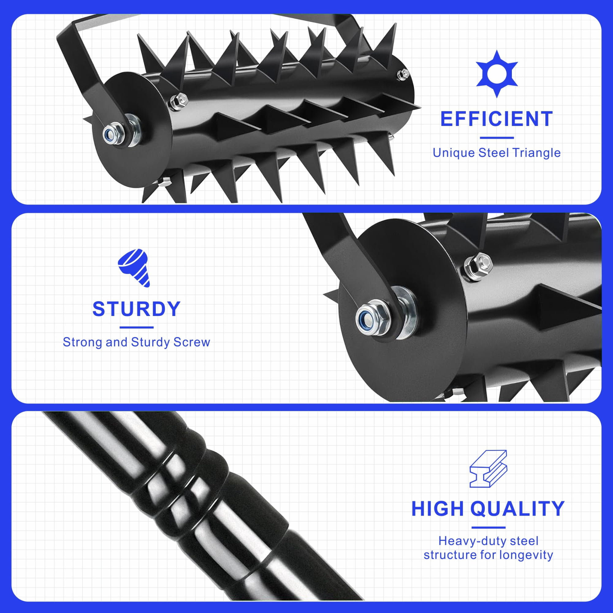 Upgraded Heavy Duty Durable Lawn Aerators Soil Penetrator Spikes for Garden Yard