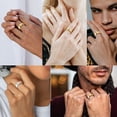 thumbnail image 4 of FindChic 14K Gold Plated Rings for Men Women Crossover Band Rings for Him 6mm/9mm Wide Size 7-12 Crossover Wedding Knucle Finger Ring Engagement Promise Rings Valentine's Birthday Day Gift, 4 of 11