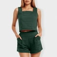 thumbnail image 4 of MKLEKYY Pantalones Cortos Deportivos Para Mujer Conjuntos De 2 Piezas Para Mujer Conjuntos A Juego Pantalones Cortos De Dos Piezas Tops Cortos Conjunto De Ropa De Moda, 4 of 5