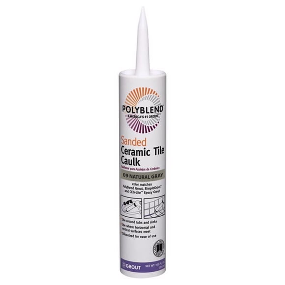 Caulk Custom Building Products Polyblend, color gris natural, 310 ml