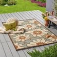 thumbnail image 3 of Afuera Living 90x63" Indoor/Outdoor Fabric Floral Area Rug in Blue/Brown, 3 of 13