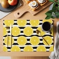 thumbnail image 2 of Summer Lemons Placemats Set&nbsp;of&nbsp;2 Cartoon Yellow Fruit Slices Black White Striped Heat Insulation Washable Place Mats, Non-Slip Table Mats for Dining Table Party Kitchen Decor,13x19 Inch, 2 of 9