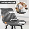 thumbnail image 6 of SUDICA Grey PU Leather Dining Chairs Set of 2, Upholstered Chairs with Metal Legs for Dining Room, 6 of 7