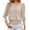 Khaki, variant on Banded Bottom Tops for Women Long Lantern Sleeve Smocked Waist Crewneck Shirt Dressy Casual Spring Blouse