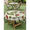 thumbnail image 4 of Outdoor Tablecloths with Umbrella Hole & Zipper, Ladybugs Eucalyptus Round Tablecloth 54 Inch, Spring Botanical Leaves Green Waterproof Table Cloth, Patio/Pool/Picnic Table Covers, 4 of 8