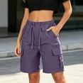 thumbnail image 4 of Inleife Womens Solid Stretch Twill Shorts Thin Waist Pull On Regular Hiking Shorts Bermuda Summer Casual With Pockets, 4 of 6