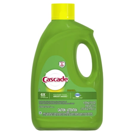 - Cascade Gel Dishwasher Detergent, Lemon Scent, 155 fl oz