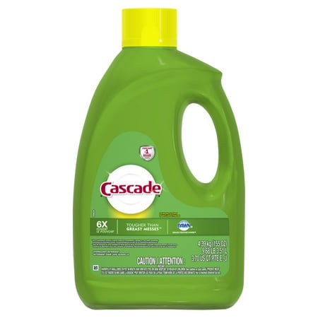 Cascade Gel Dishwasher Detergent, Lemon Scent, 155 fl