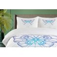 thumbnail image 3 of Ambesonne Alchemy Duvet Cover Sets, Boho Butterfly Dreamcatcher, 2-King, Persian Blue and Aqua, 3 of 6