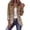 04# Camel, variant on Women's Western Ruffled Button Down Jacket, Vintage Gradient Print Long Sleeve Lapel Coat, Boho Casual Open Front Outerwear for Spring Fall Daily Wear Coffee S
