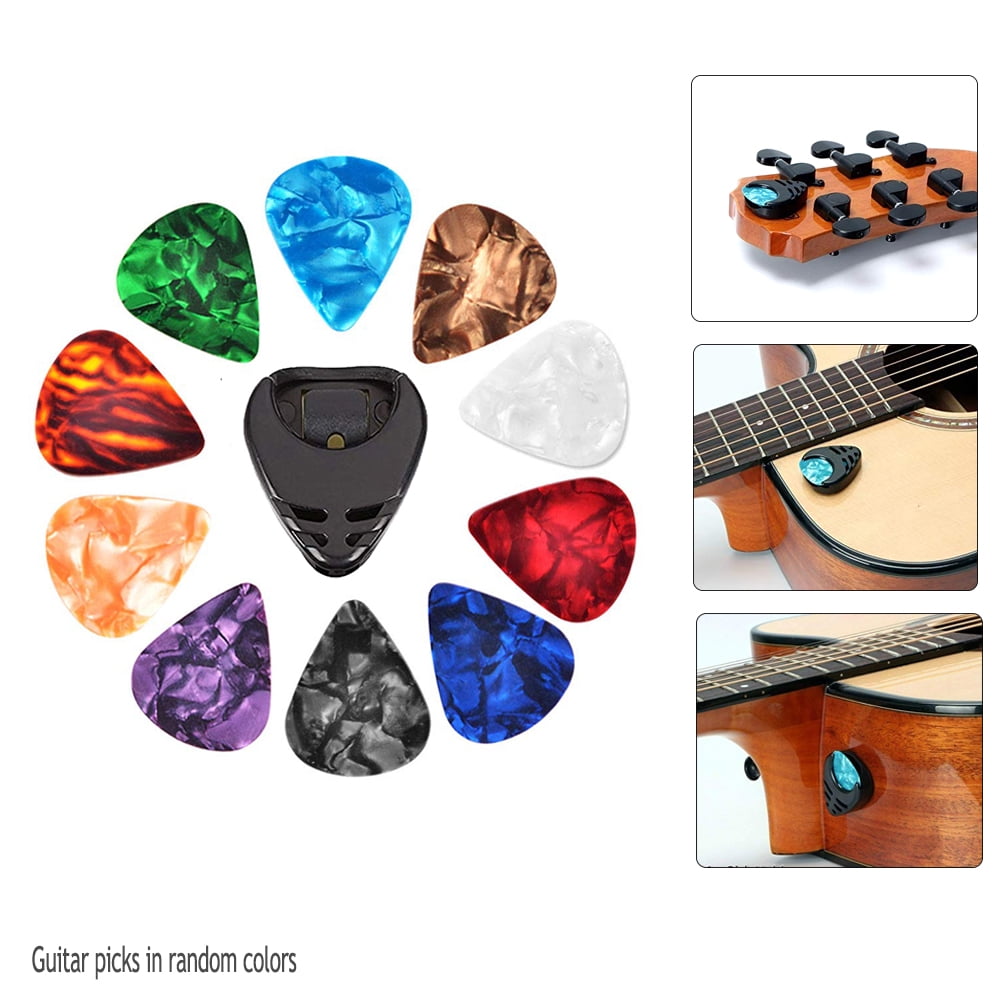 Heavy & Extra Heavy Gauges Thin Guitar Plectrums for Electric Medium 0.46mm-1.2mm LEKATO Guitar Picks 18pcs with Pick Holder Acoustic,or Bass Guitar 