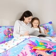 thumbnail image 4 of Erosebridal Watercolor Cartoon Mermaid 7-Piece Twin Bedding Sets,Ocean Animals Bedding Comforter Set For Girls Kids,Reversible, 4 of 7
