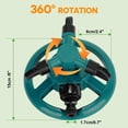 thumbnail image 4 of BXIRSM 360° Rotating Lawn Sprinkler,3-Arm Garden Sprinkler For Yard,Water Sprinkler For Lawn & Kids Play,Coverage Up To 1200 Sq Ft, 4 of 8