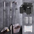 thumbnail image 4 of Dussdote - Juego de 10 clips - Soporte de pared para herramientas - Acero inoxidable - Soporte de pared - Apto para fregonas, escobas, palas y herramientas - Negro, 4 of 7