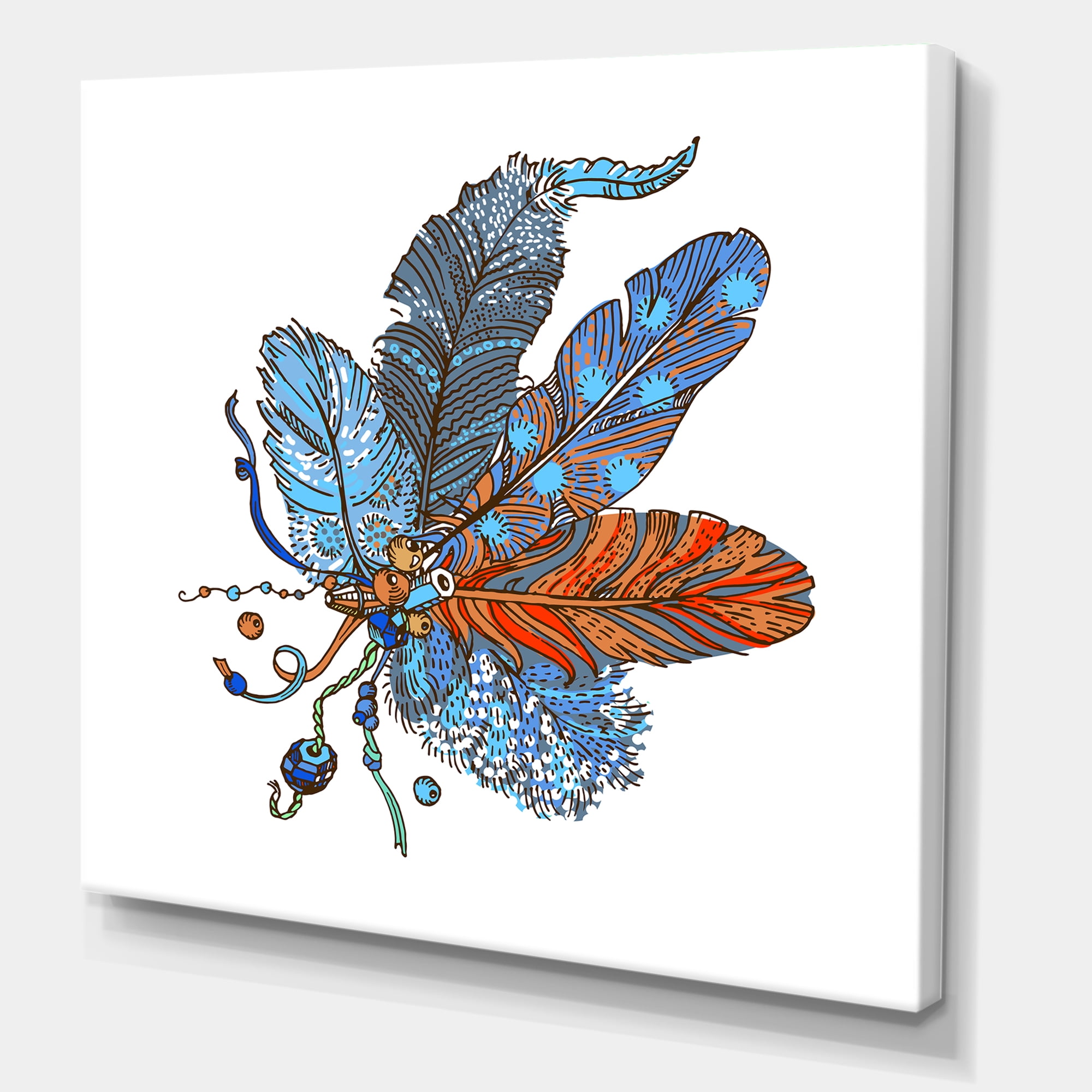Designart ' Ethnic Boho Art Design ' Bohemian & Eclectic Canvas Wall Art Print