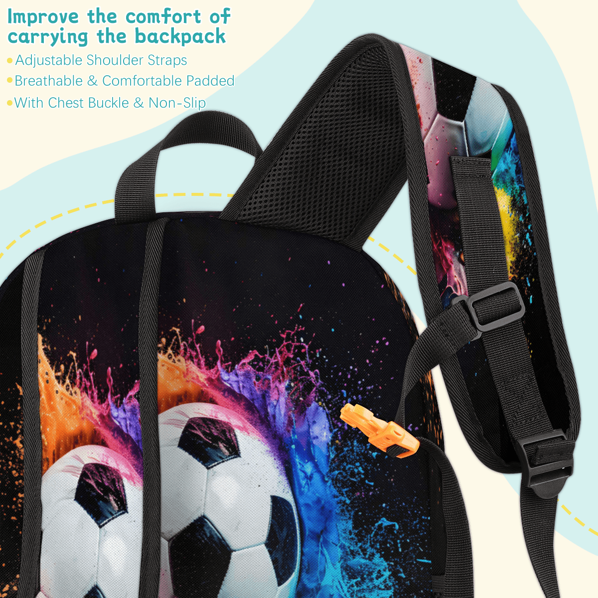 Herdesigns Sport Soccer Laptop Backpack for Women Men, Work Computer Backpacks, 18.3 Inch Large Computer Nurse Teacher Bags Travel Casual Daypack