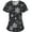 Black, variant on Wirziis Christmas Costumes for Women Nursing Scrub Tops Christmas Printed Working Uniform Short Sleeve V-Neck Workwear Blouse T-shirt with Pockets