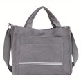 thumbnail image 1 of Mini Letter Patch Corduroy Tote Bag, Satchel Square Casual Shoulder Bag Retro Style Crossbody Bag With Double Handle, 1 of 4