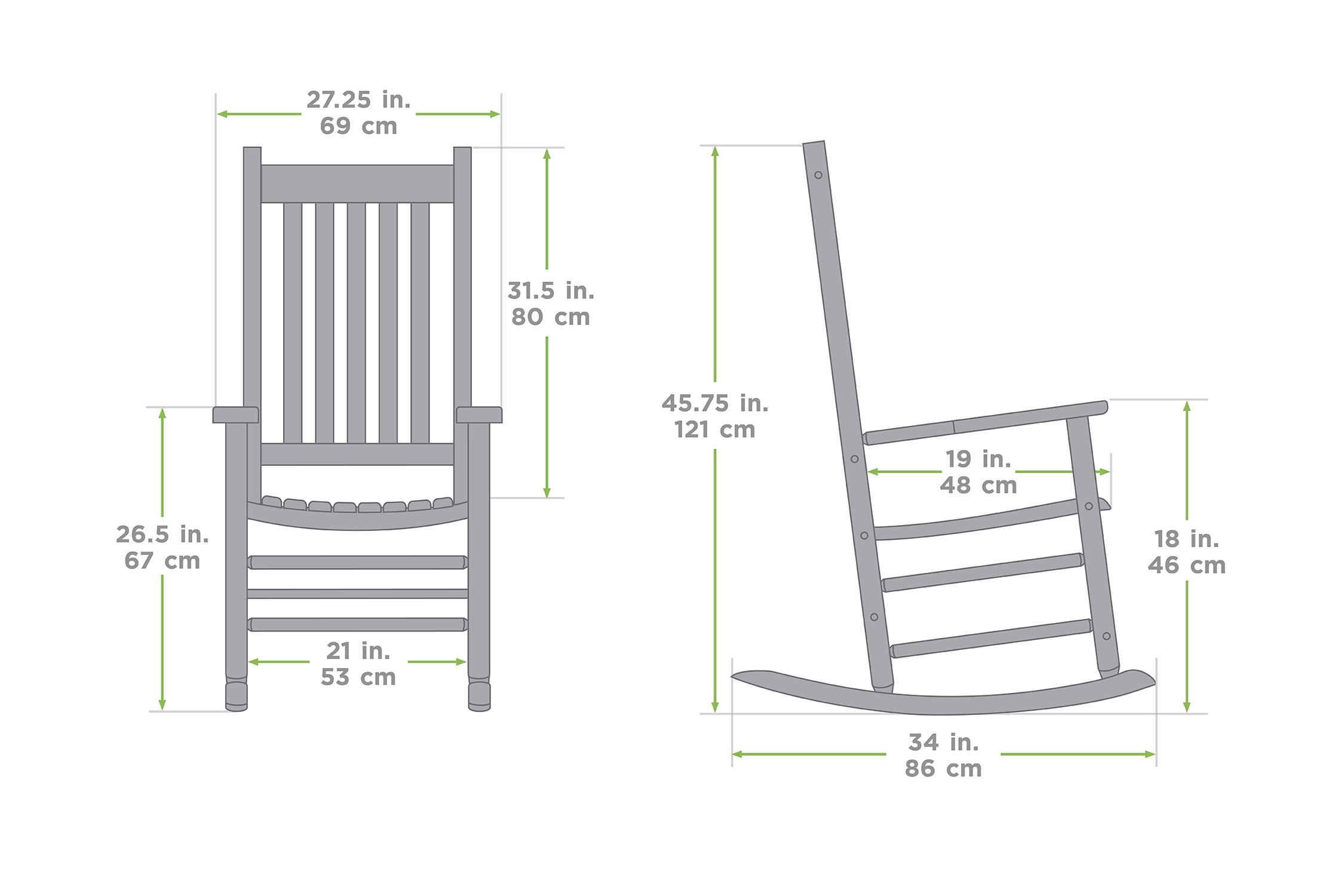 Jack Post Knollwood Mission Rocker in Natural Finish Walmart