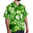 thumbnail image 2 of Saint Patrick's Day Men's Short Sleeve Button Down Poplin Hawaiian Shirt for Summer Beach, Casual Printed Unisex Style, 2 of 6
