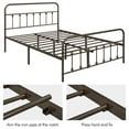 thumbnail image 3 of Topeakmart Metal Platform Bed with High Headboard and Footboard, Bronze, Queen, 3 of 10