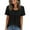 Black-Shirts, variant on Womens Round Neck Short Sleeve Shirts Round Neck Pleated Slim Fit Tops Spring Summer Dressy Casual Blouse