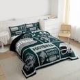thumbnail image 3 of Homewish Sport Football Full Size Comforter Sets 3-Piece for Teens Boys Girls,Ball Gamer Bedding Comforter Set,Grey Green Lightweight Bedding Sets,Microfiber Bedroom Decor,Reversible, 3 of 8