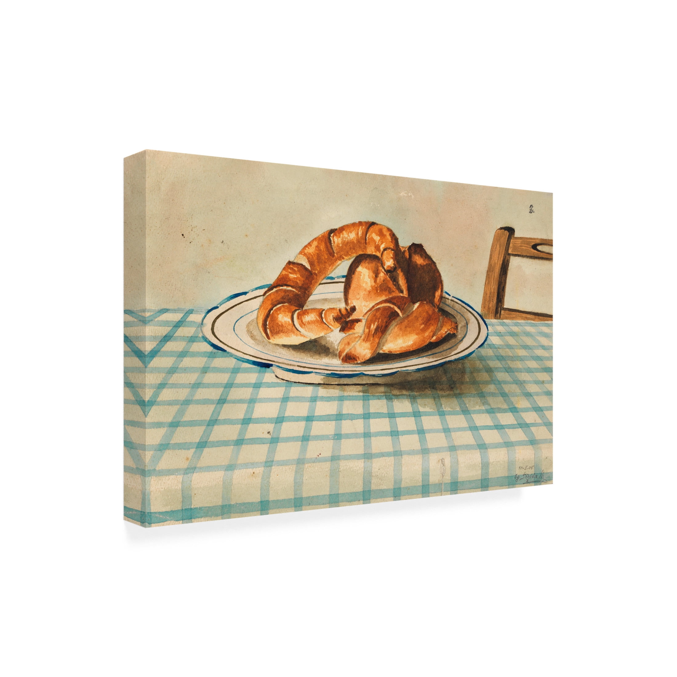 Canvas Wall Art - Pictufy 'Still Life With Pastry Plate' Wall Art for Living Room, Bedroom, or Office D?cor by Trademark Fine Art - 24 x 16 Inches