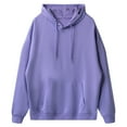 thumbnail image 2 of Mohiass Women 2025 Fall Y2K Fleece Hoodies Oversized Long Sleeve Sweatshirts Comfy Casual Basic Pullover Tops Purple XL, 2 of 7