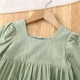 thumbnail image 6 of XXWXYD Little Girls Dress Long Sleeve Square Neck Solid Multi Tier A Line Big Swing Dresses Fall Spring Casual Church Par𝗍y Princess Flared Gown 2 to 7 Years Formal, 6 of 6