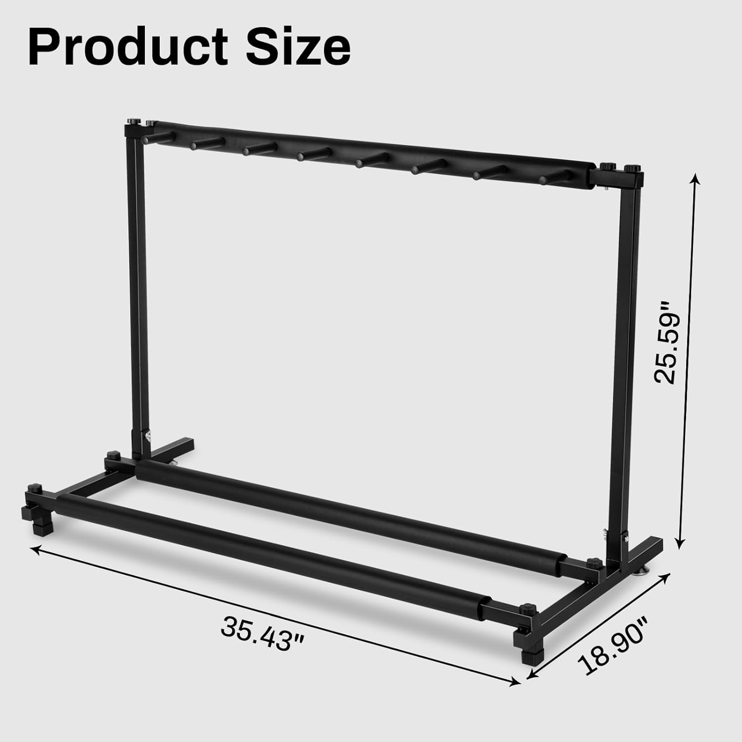 AODSK 7 Multi Guitar Stand Rack with Folding Design, Multiple Guitars Stand, Portable Black Guitar Holder, Black Guitar Display Holder for Guitar & Bass,Studio & Home (7 Guitars)