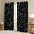 thumbnail image 2 of Manfei Cartoon Kitten Blackout Curtains Set of 2 (52x84 Each),Cute Stripe Cat Window Curtains,White Black Curtains and Drapes For Teens,Super Cozy Room Decor, 2 of 6
