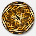thumbnail image 1 of DesignArt Fractal 3D Yellowish Hexagon Large Wall Clock, 1 of 2