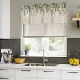 thumbnail image 5 of 2 Pack Valances for Windows, Spring Eucalyptus Window Valances for Living Room/Bedroom/Bathroom, Summer Botanical Leaves Beige Watercolor Light Filtering Kitchen Curtain Valance 54"W x18" L, 5 of 9