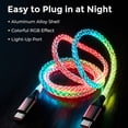 thumbnail image 3 of SIKAI CASE Light up Type-C to Type-C Cable,6A 100w Fast Charging Cable (3.3ft/1m), RGB Braeathing Light Charging Cable Compatible with iPhone&nbsp;15 iPhone, Samsung, 3 of 8