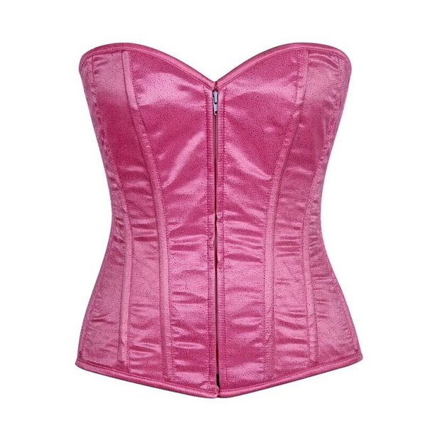 Daisy Corsets Lavish Pink Glitter Front Zipper Corset Bustier Waist