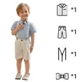 thumbnail image 2 of ‌LYMAYTER Boys Gentleman Outfits Baby Formal Sets,Infant Shirt + Shorts + Bow Tie + Suspenders 1Y-11Y, 2 of 8