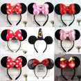 thumbnail image 2 of Nueva y linda diadema de fiesta de dibujos animados con lazo de Mickey Minnie, diadema con orejas negras, accesorios para el cabello navideños, 2 of 5