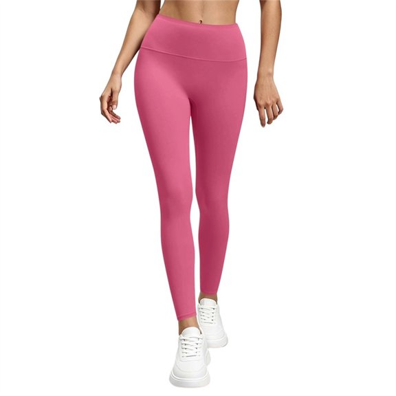 cocolona Womens Casual High Waist Leggings Solid Color Elastic Waist Slim Gym Workout Yoga Pants