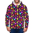 thumbnail image 4 of JUNZAN Colorful Hearts Print Men's Zip Up Hoodie Athletic Hoodies Long Sleeve Hooded Sweatshirts With Pockets (S-3XL), 4 of 6