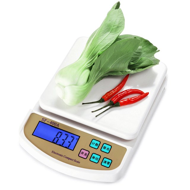 Balanza de cocina SF-400A, balanza electrónica para mostrador de alimentos, para cocinar hierbas, 1kg/0,1g Rojo Verde